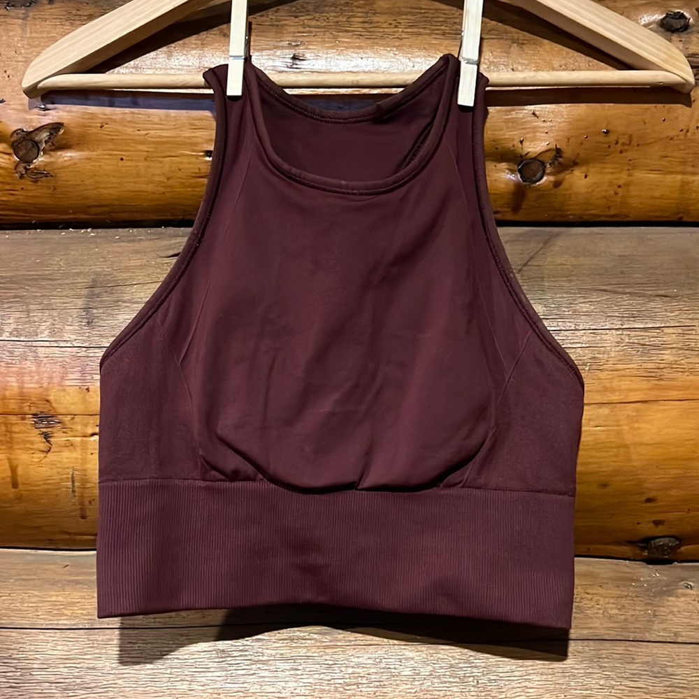 Lululemon burgundy longline sports bra size 4